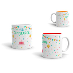 Taza feliz cumpleaños fiesta