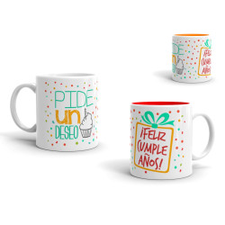 Taza pide un deseo feliz cumpleaños