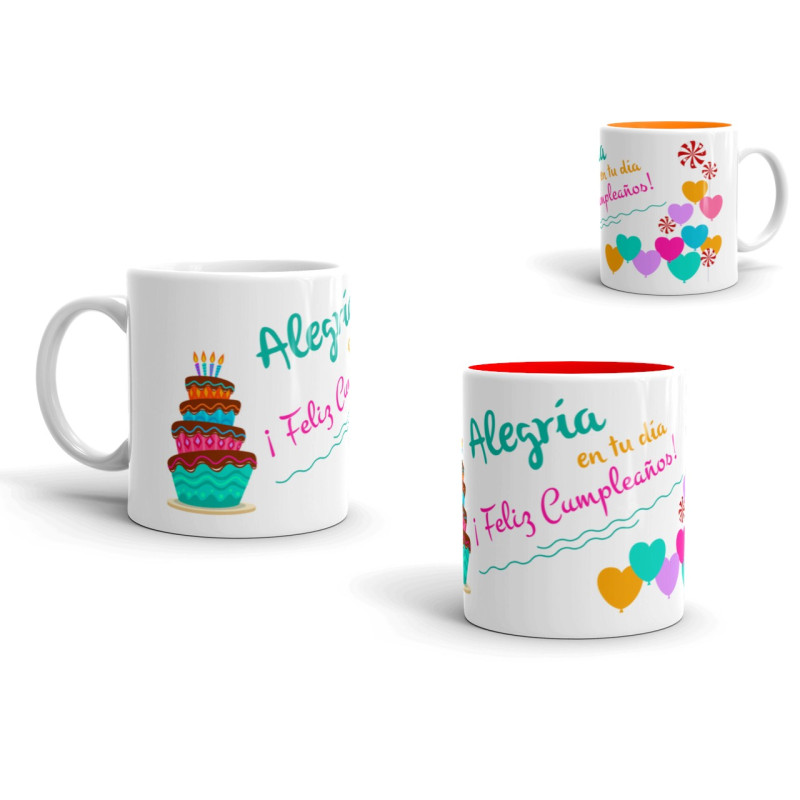 Taza alegria en tu dia de cumpleaños