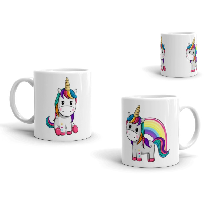 Taza unicornio arco iris
