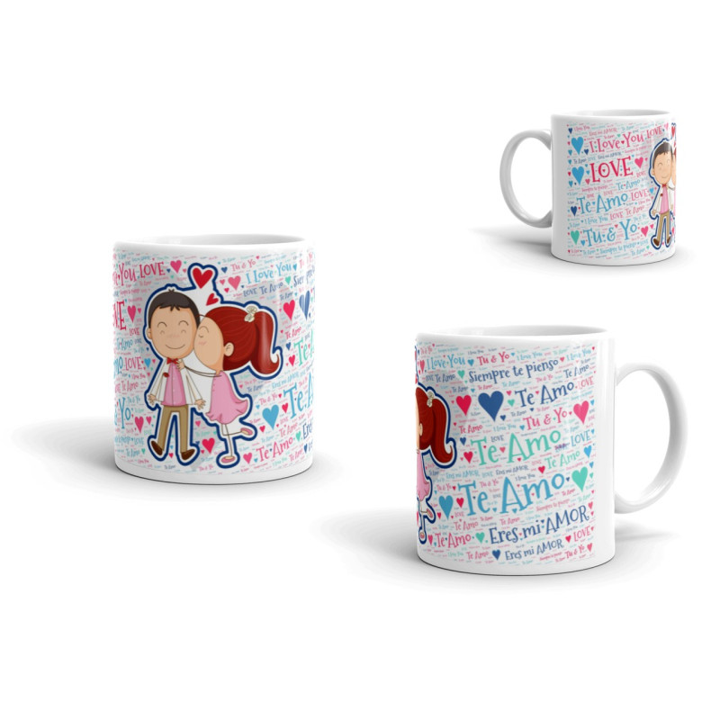 Taza pareja enamorados te amo