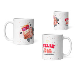 Taza gato Feliz día