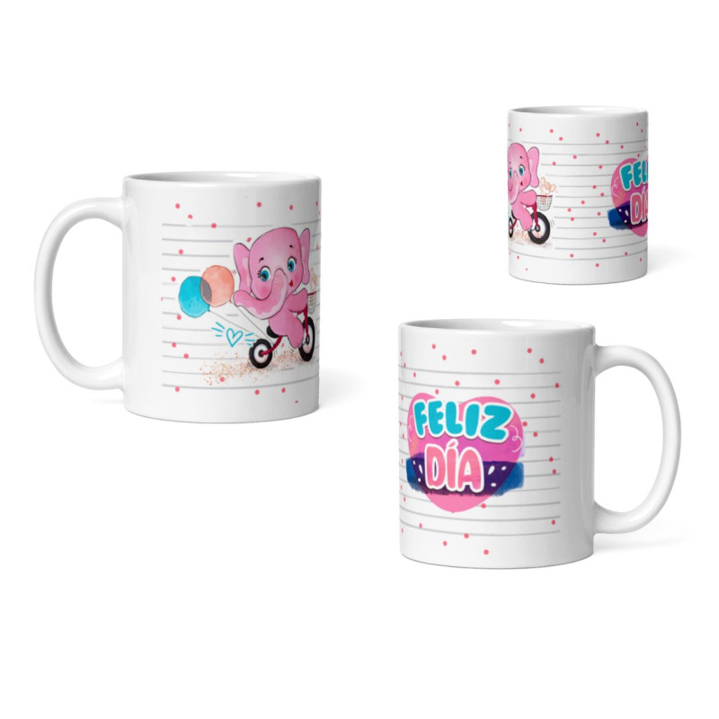 Taza elefante Feliz día