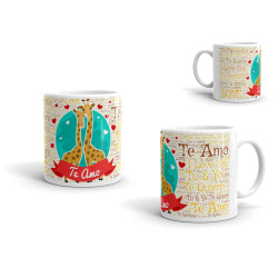 Taza te amo jirafas