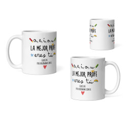Taza a,e,i,o.u - La mejor profe eres tú