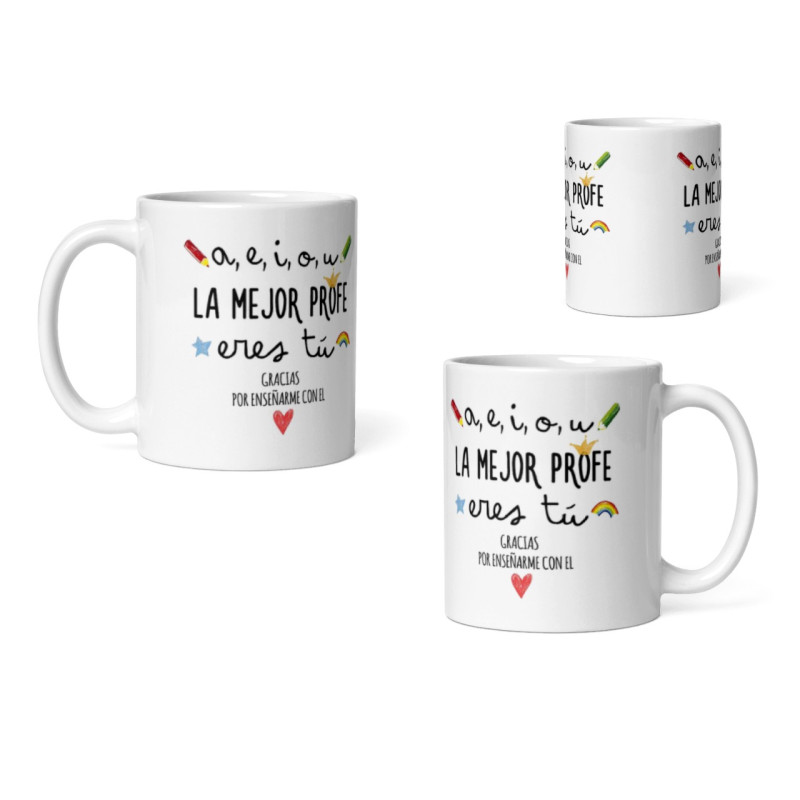 Taza a,e,i,o.u - La mejor profe eres tú