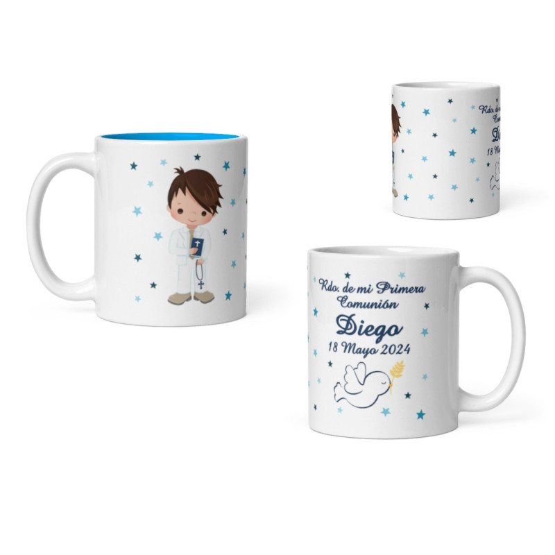 Taza niño comunión con nombre