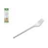 Tenedor de plástico 16,5 cm. PS blanco (20 uds.)