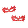 Antifaz metalizado rojo con purpurina 19x8 cm. (12 uds.)