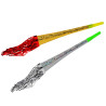 Trompeta metalizada con espumillón 35 cm. (12 uds.)