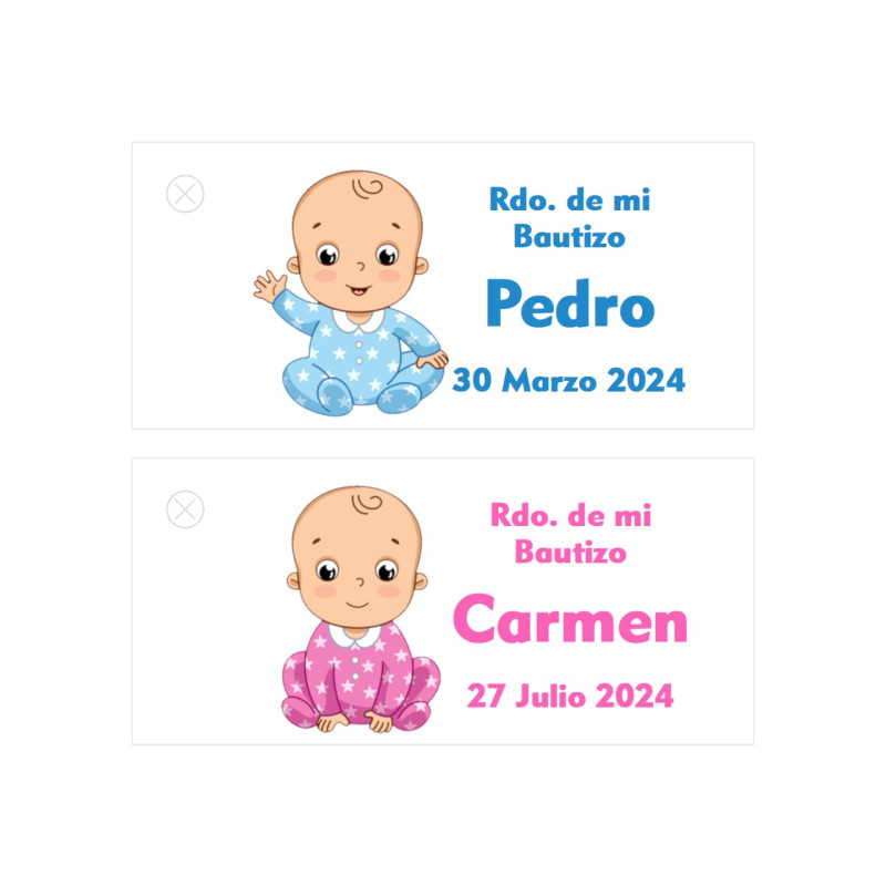 Tarjetas impresas Bautizo chupete