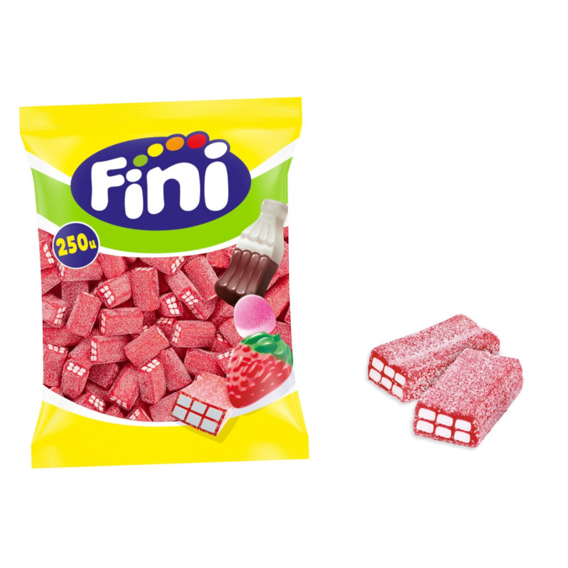 Ladrillos fresa pica rellenos Fini (250 uds.)
