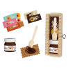 Bote mini nutella (25 g) + galleta + cucharita + caja madera