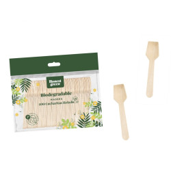 Cucharita de madera biodegradable 9,5 cm. (100 uds.)