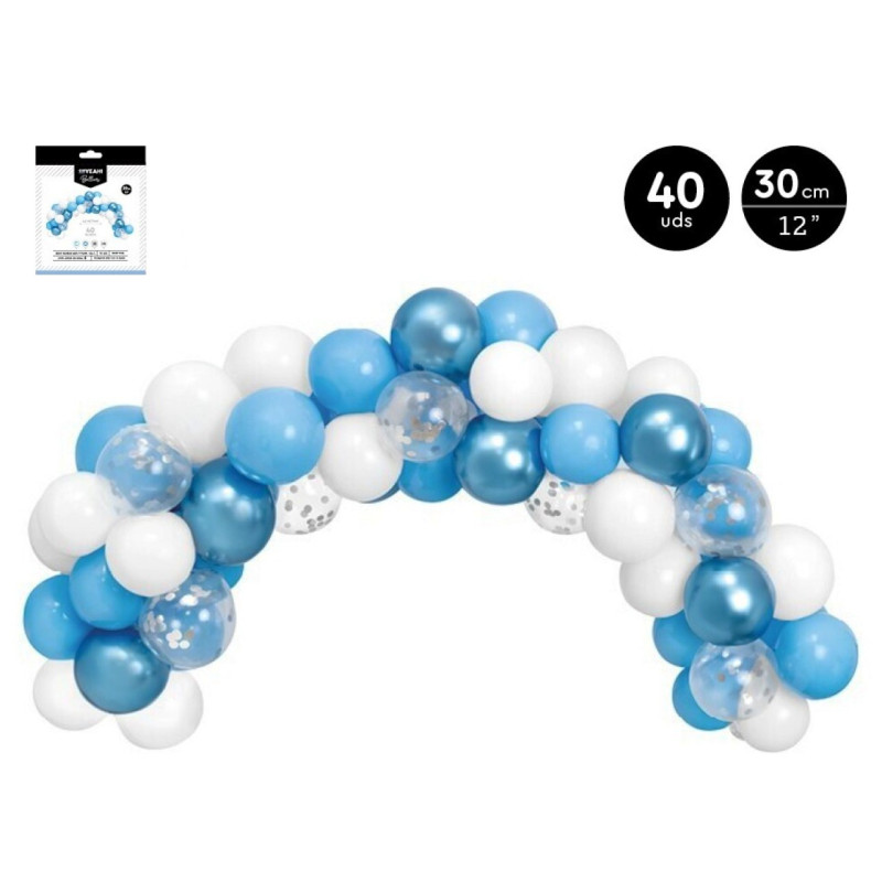 Arco de globos azul y blanco (2,50 mts.)