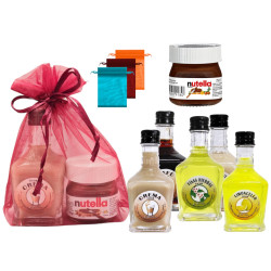 Licor toscana (5 cl.) + nutella (IP-0072) + bolsa de tul (9968)*