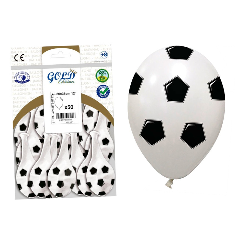Bolsa de globos impresos futbol 29 x 36 cm. (50 uds.)