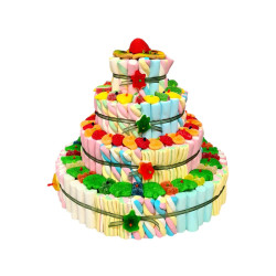 Tarta de golosinas 4 bases R. (36 x 32 cm.)
