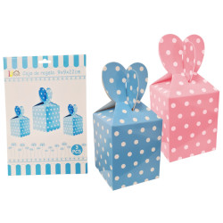 Caja de regalo con lunares 9 x 9 x 22 cm. (3 uds.)