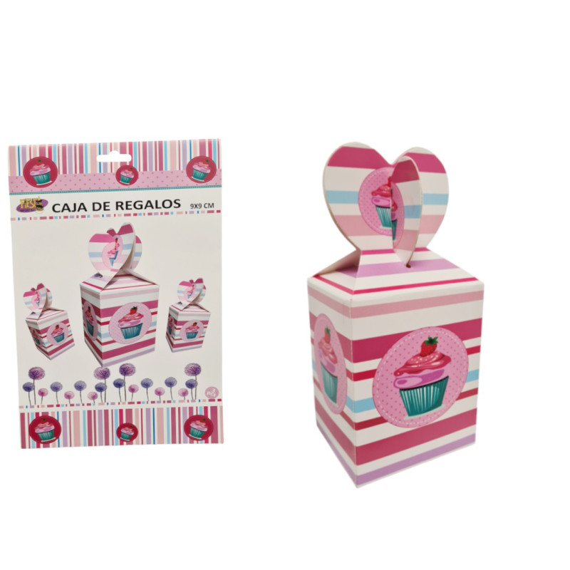 Caja de regalo pastel 9 x 9 x 22 cm. (3 uds.)