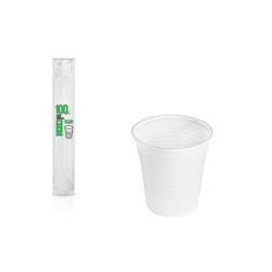 Vasos de plástico 166 cc. PP irrompible blanco (100 uds.)