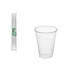 Vasos de plástico 220 cc. PP irrompible transparente (100 uds.)