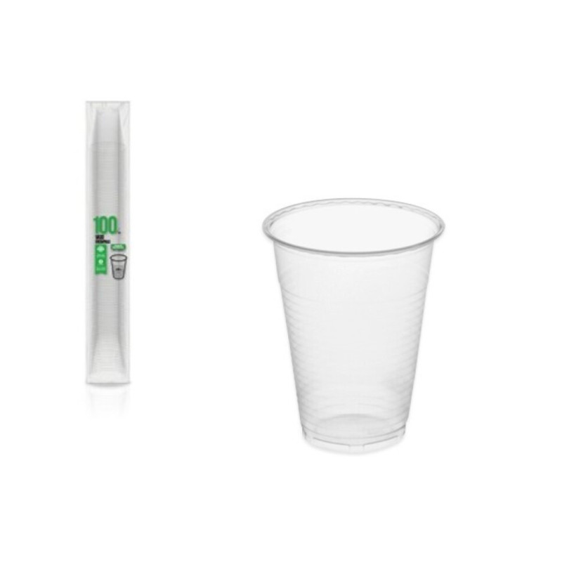 Vasos de plástico 220 cc. PP irrompible transparente (100 uds.)
