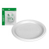 Platos de plástico 25 cm. Ø PS reutilizable blanco (5 uds.)