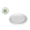 Platos de plástico 22 cm. Ø PS reutilizable blanco (100 uds.)