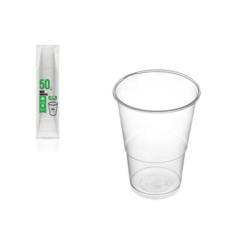 Vasos de plástico 330 cc. PP irrompible transparente (50 uds.)