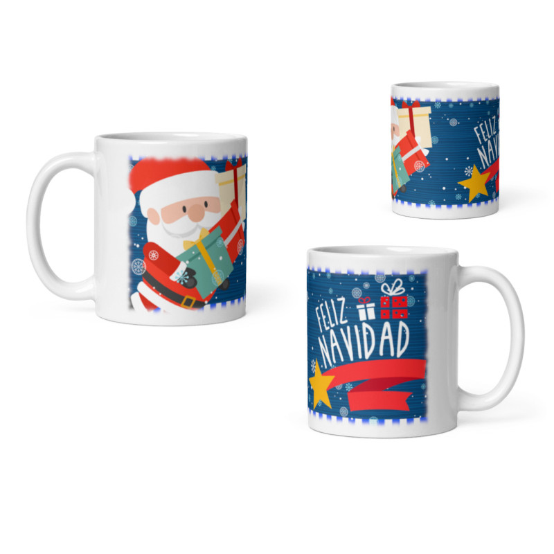 Taza regalos estrella Papá Noel