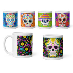 Taza calaveras mexicanas