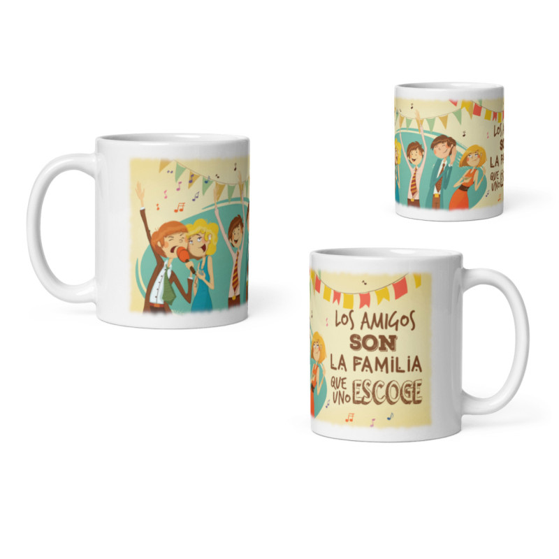 Taza los amigos son la familia que se escoge fiesta