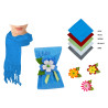 Pashmina de lino con flecos (160x55 cm.) + flor de fieltro (8500)*