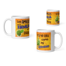 Taza los amigos son la familia que se escoge cactus