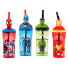 Vaso figurita 3D superhéroes con caña 360 ml. (23 cm.)