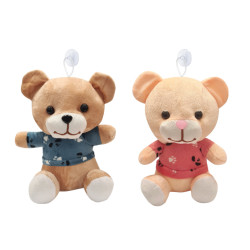 Peluche oso camiseta con ventosa (H: 18 cm.)