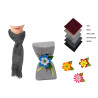 Bufanda de pelo con flecos (165x20 cm.) + flor de fieltro (8500)*