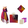 Pañuelo multicolor con flecos (120x34 cm.) + bolsa de tul (8944)*