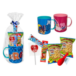 Taza licencias con golosinas