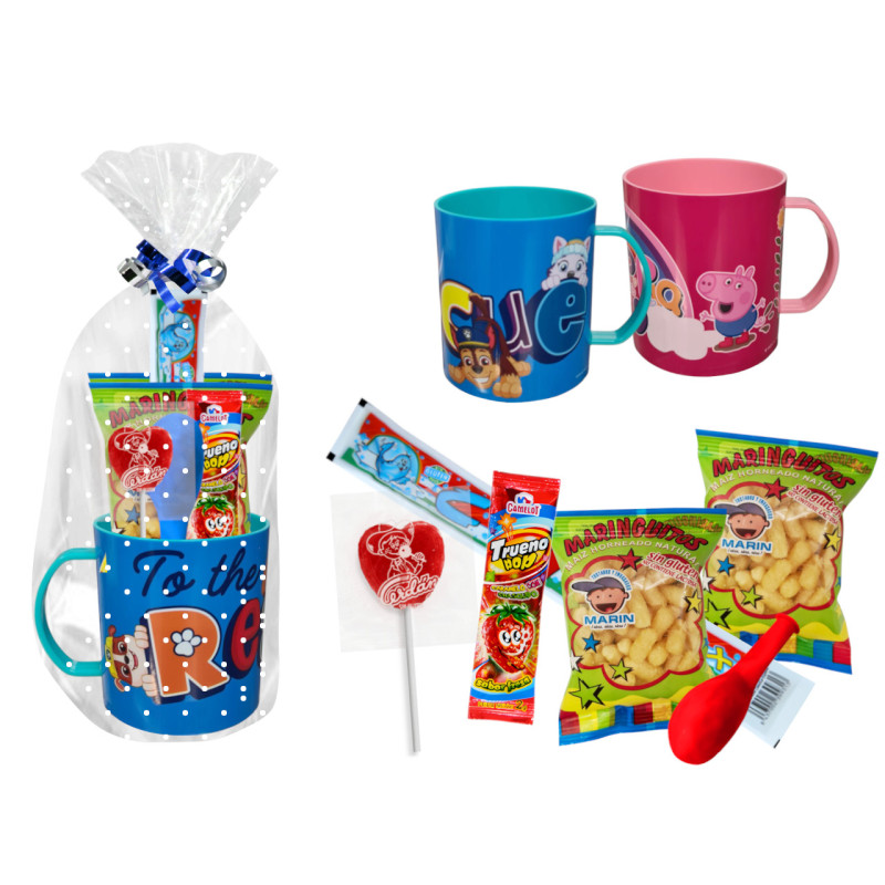 Taza licencias con golosinas