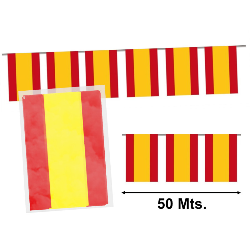 Guirnalda bandera españa de plástico (50 mts.)