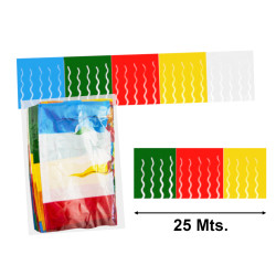 Guirnalda fleco multicolor de plástico (25 mts.)