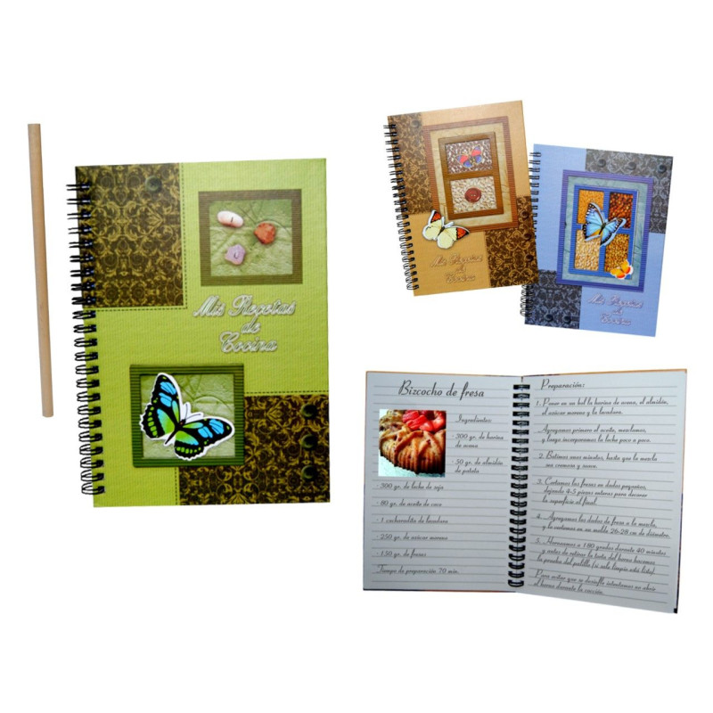 Cuaderno de cocina con lápiz (15x21 cm.)