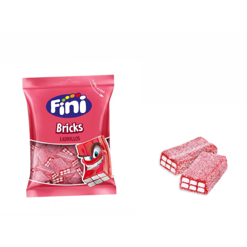 Ladrillos fresa pica rellenos Fini (90 g.)