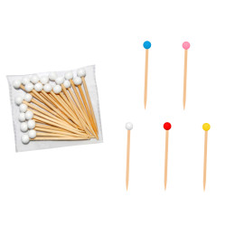 Palillos con bola 7 cm. (24 unds.)