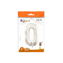 Globo de número 0 plata (1 mt.)