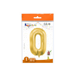 Globo de número 0 oro (1 mt.)
