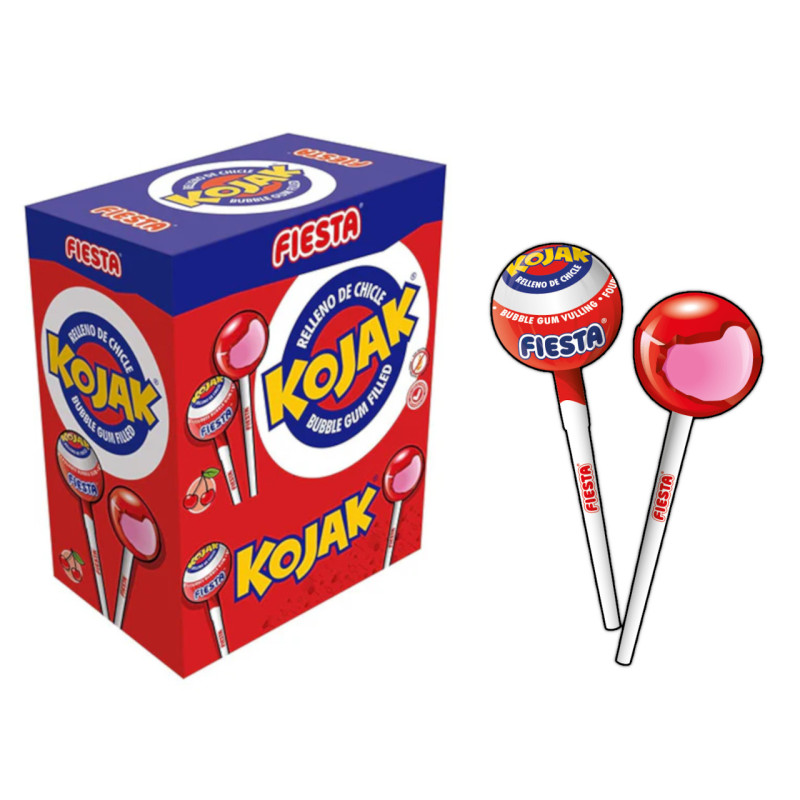 Kojak cereza relleno de chicle 15 gr. (100 unds.)