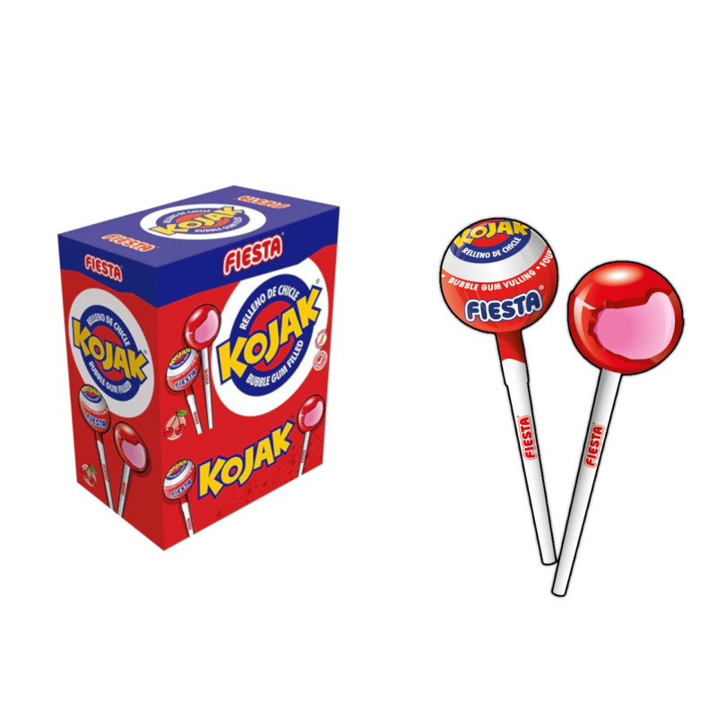 Kojak cereza relleno de chicle 15 gr. (20 unds.)